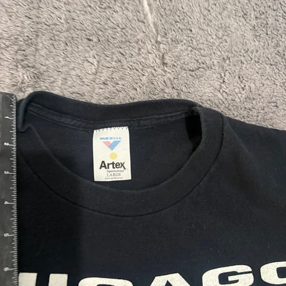 Vintage 1991 Chicago White Sox T Shirt Artex Single Stitch Black Mens Large MLB - Picture 4 of 8